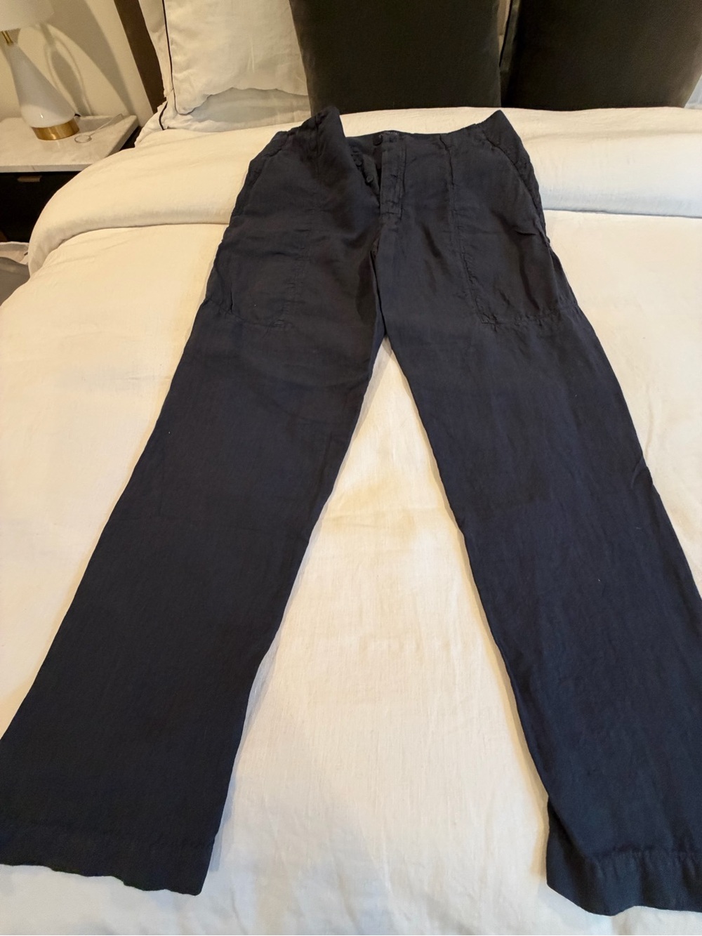 Men's Lightweight Navy Linen Pants